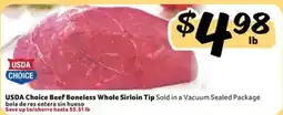 Fresco y Más Usda choice beef boneless whole sirloin tip offer