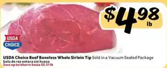 Fresco y Más Usda choice beef boneless whole sirloin tip offer