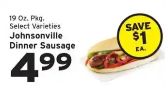 Hannaford Johnsonville dinner sausage offer