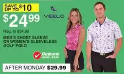 Dunham's Sports Veelo Golf Men's Short Sleeve or Women's Sleeveless Golf Polo offer