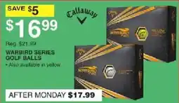 Dunham's Sports Callaway warbird series golf balls offer