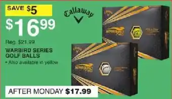 Dunham's Sports Callaway warbird series golf balls offer