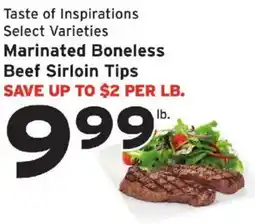 Hannaford Taste of Inspirations Marinated Boneless Beef Sirloin Tips offer