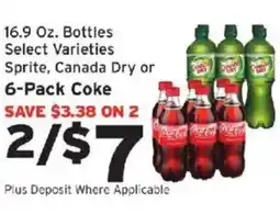 Hannaford Sprite, Canada Dry or 6-Pack Coke offer