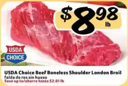 Fresco y Más Usda choice beef boneless shoulder london broil offer