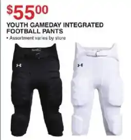 Dunham's Sports Under Armour youth gameday integrated football pants offer