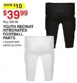 Dunham's Sports Youth recruit integrated football pants offer