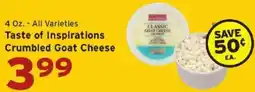Hannaford Taste of Inspirations Crumbled Goat Cheese offer