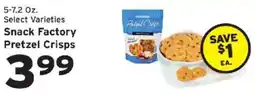 Hannaford Snack Factory Pretzel Crisps offer