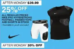 Dunham's Sports Nike Pro Hyperstrong Football Padded Tops and Shorts offer