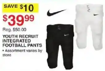 Dunham's Sports Nike youth recruit integrated football pants offer