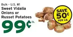 Hannaford U.s. #1 sweet vidalia onions or russet potatoes offer