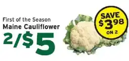 Hannaford Maine Cauliflower offer