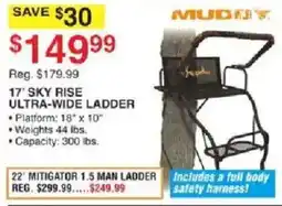Dunham's Sports Muddy 17' Sky Rise Ultra-Wide Ladder offer