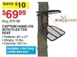 Dunham's Sports Big Game Captain Hang-On With Flex Tek Seat offer