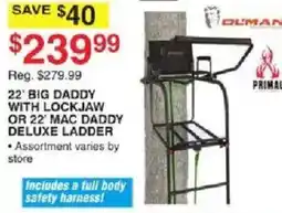 Dunham's Sports Olman 22' Big Daddy With Lockjaw Or 22' Mac Daddy Deluxe Ladder offer