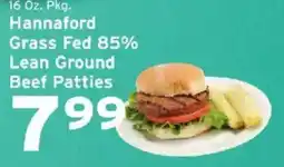 Hannaford Hannaford grass fed 85% lean ground beef patties offer