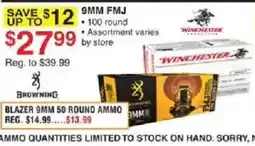 Dunham's Sports Browning Blazer 9mm Ammo offer