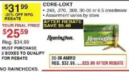 Dunham's Sports Remington core-lokt offer