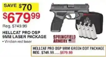 Dunham's Sports Springfield Armory Hellcat Pro OSP 9mm Laser Package offer
