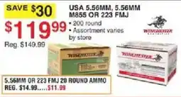 Dunham's Sports Winchester 5.56mm or 223 fmj ammo offer