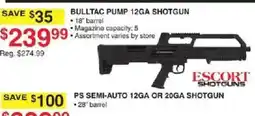 Dunham's Sports Escort Bulltac Pump 12Ga Shotgun offer