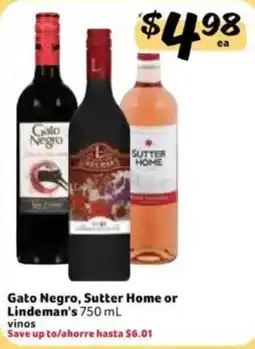 Fresco y Más Gato Negro, Sutter Home or Lindeman's vinos offer