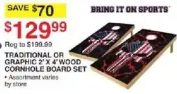 Dunham's Sports Bring It On Sports Traditional Or Graphic 2' X 4' Wood Cornhole Board Set offer