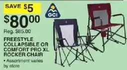 Dunham's Sports Gci freestyle collapsible or comfort pro xl rocker chair offer