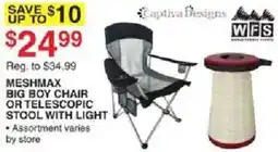 Dunham's Sports Captiva Designs Meshmax Big Boy Chair Or Telescopic Stool With Light offer