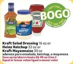 Fresco y Más Kraft Salad Dressing or Heinz Ketchup or Kraft Mayonnaise offer