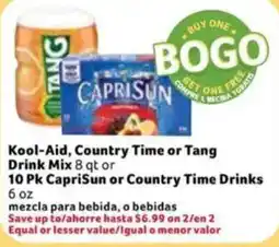 Fresco y Más Kool-Aid, Country Time or Tang Drink Mix offer