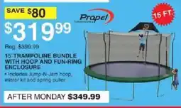 Dunham's Sports Propel 15' trampoline bundle with hoop and fun-ring enclosure offer