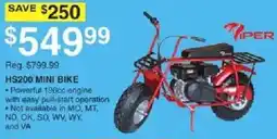 Dunham's Sports Viper hs200 mini bike offer
