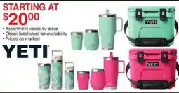 Dunham's Sports Yeti assorted tumblers and coolers offer