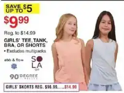 Dunham's Sports Ebb & Flow, Sola Girls' Tee, Tank, Bra, or Shorts offer