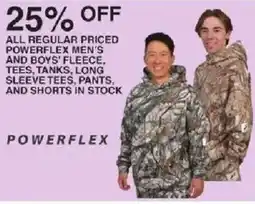 Dunham's Sports Powerflex men's and boys' fleece, tees, tanks, long sleeve tees, pants, and shorts offer