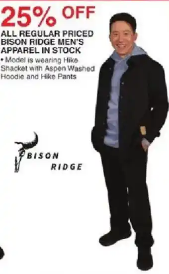 Dunham's Sports Bison Ridge Men's Apparel offer