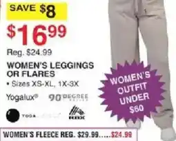 Dunham's Sports Yogalux women's leggings or flares offer