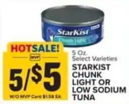 Food Lion Starkist chunk light or low sodium tuna offer