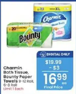 Albertsons Charmin Bath Tissue, Bounty Paper Towels offer