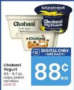 Albertsons Chobani Yogurt offer
