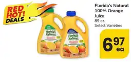 Albertsons Florida's Natural 100% Orange Juice offer