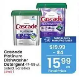 Albertsons Cascade Platinum Dishwasher Detergent offer