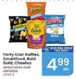 Albertsons Party Size Ruffles, Smartfood, Rold Gold, Cheetos offer
