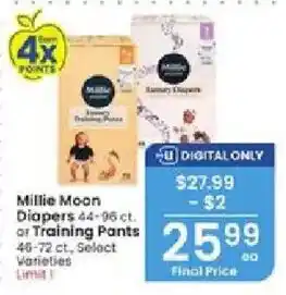 Albertsons Millie Moon Diapers or Training Pants offer