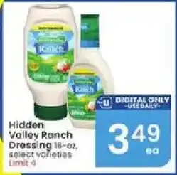 Albertsons Hidden Valley Ranch Dressing offer