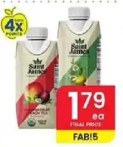 Albertsons Saint James organic apple juice offer