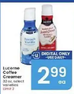Albertsons Lucerne Coffee Creamer offer