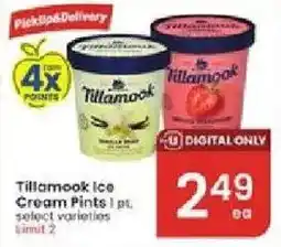 Albertsons Tillamook ice cream pints offer